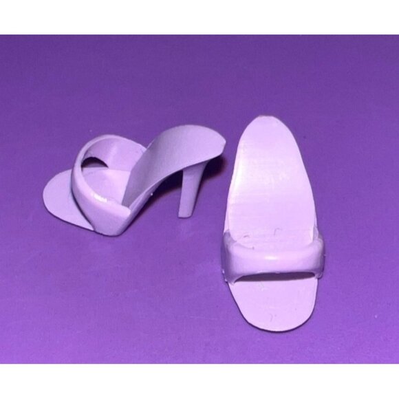 Vintage Barbie or Clone Shoes High Heel Mules Purple Lavender Hong Kong - Picture 4 of 4